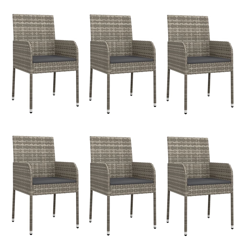 Bowery Hill Contemporary PE Rattan Garden Dining Set in Gray