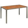 Bowery Hill Contemporary PE Rattan Garden Dining Set in Gray