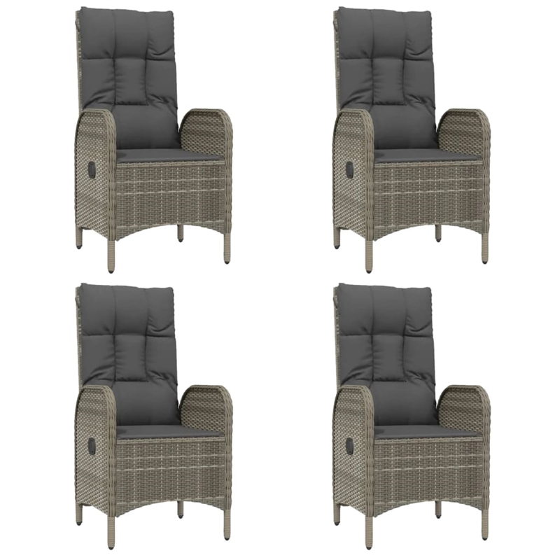 Bowery Hill 7 Pieces PE Rattan Garden Dining Set Garden Dining Set in Gray