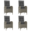 Bowery Hill 7 Pieces PE Rattan Garden Dining Set Garden Dining Set in Gray