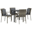 Bowery Hill PE Rattan Modular Garden Dining Set in Black and in Gray
