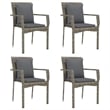 Bowery Hill PE Rattan Modular Garden Dining Set in Black and in Gray