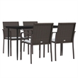 Bowery Hill Contemporary Weather-Resistant Garden Dining Set in Brown
