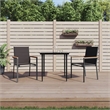 Bowery Hill Contemporary Powder-Coated Garden Dining Set in Black