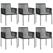 Bowery Hill Contemporary Weather-Resistant Garden Dining Set in Black