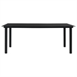 Bowery Hill Powder-Coated Steel/Cotton Rope Garden Dining Set in Black