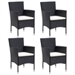 Bowery Hill Contemporary Weather-Resistant Dining Set in Black