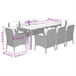 Bowery Hill Contemporary 9 Piece Poly Rattan Garden Dining Set in Black