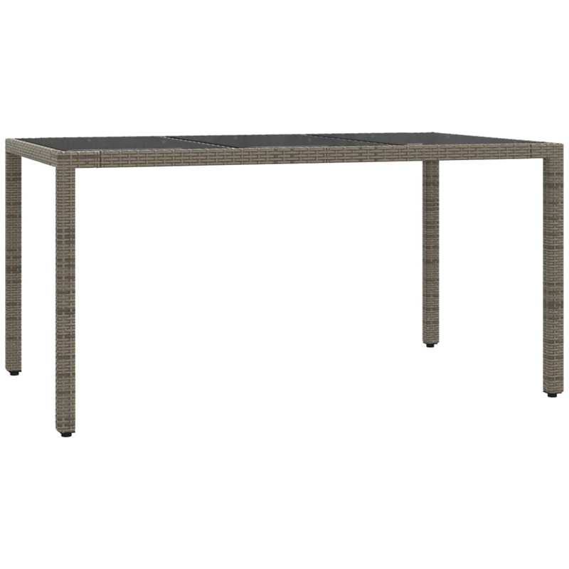 Bowery Hill Contemporary 5 Piece Poly Rattan Garden Dining Set in Gray