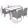 Bowery Hill Contemporary 5 Piece Poly Rattan Garden Dining Set in Gray