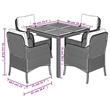 Bowery Hill Poly Rattan Garden Dining Set in Black/Cream White