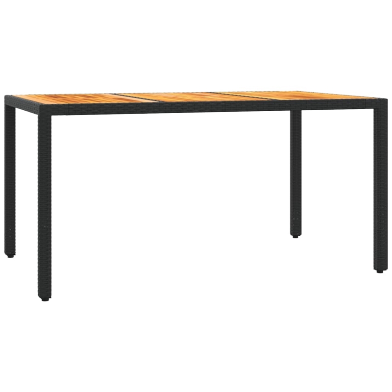 Bowery Hill Contemporary Poly Rattan Garden Dining Set in Black