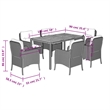 Bowery Hill Contemporary Poly Rattan Garden Dining Set in Black