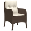Bowery Hill 5 Piece Poly Rattan Garden Dining Set in Brown/Cream White