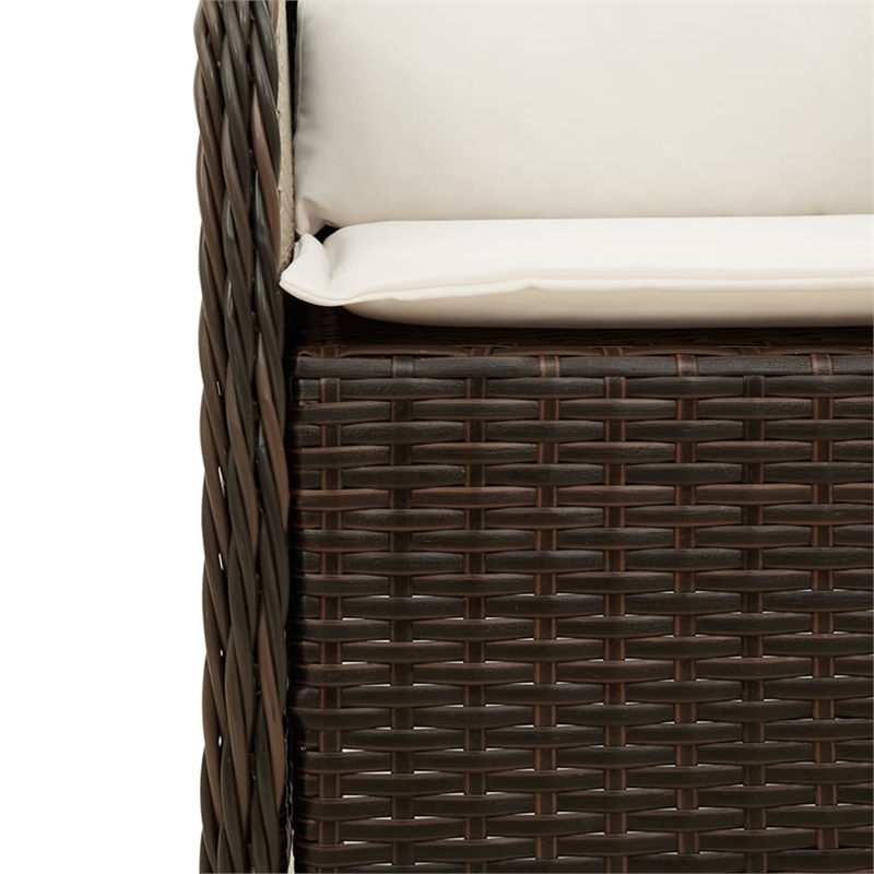 Bowery Hill 5 Piece Poly Rattan Garden Dining Set in Black/Cream White