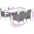 Bowery Hill 5 Piece Poly Rattan Garden Dining Set in Black/Cream White