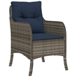 Bowery Hill Contemporary 5 Piece Poly Rattan Garden Dining Set in Gray