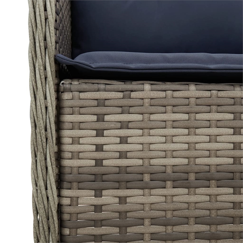 Bowery Hill Contemporary 5 Piece Poly Rattan Garden Dining Set in Gray