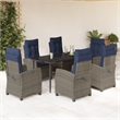 Bowery Hill Contemporary Weather-Resistant 7 Piece Garden Dining Set in Gray