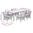 Bowery Hill 7 Piece Poly Rattan Garden Dining Set in Black/Cream White