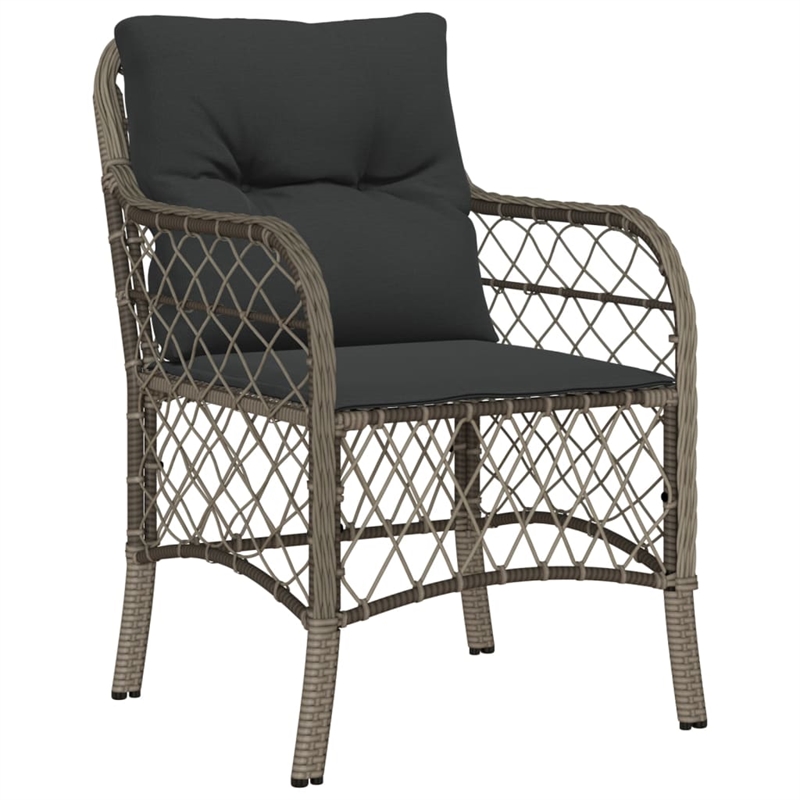Bowery Hill Contemporary 7 Piece Rattan Garden Dining Set in Gray