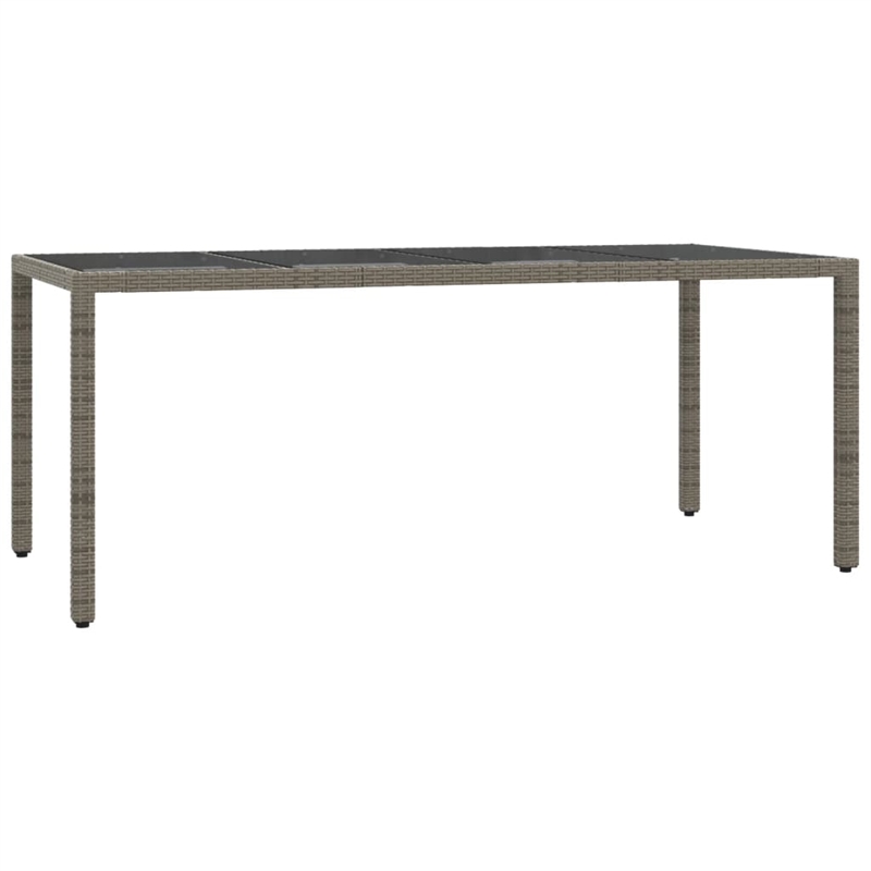 Bowery Hill Contemporary 7 Piece Rattan Garden Dining Set in Gray