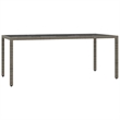Bowery Hill Contemporary 7 Piece Rattan Garden Dining Set in Gray