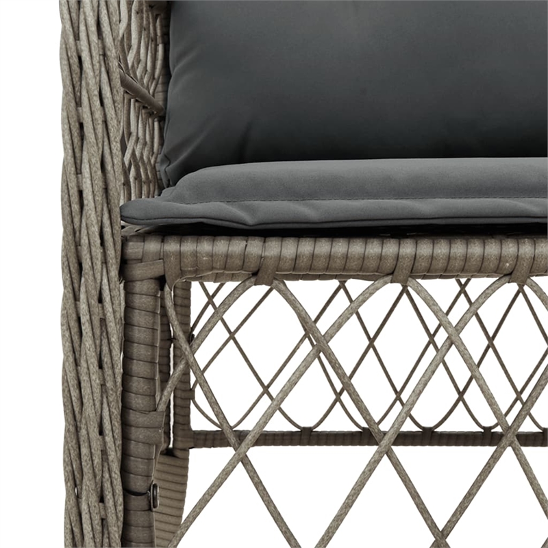 Bowery Hill Contemporary 7 Piece Rattan Garden Dining Set in Gray