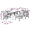Bowery Hill Contemporary 7 Piece Rattan Garden Dining Set in Gray