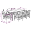 Bowery Hill Contemporary 9 Piece Poly Rattan Garden Dining Set in Gray