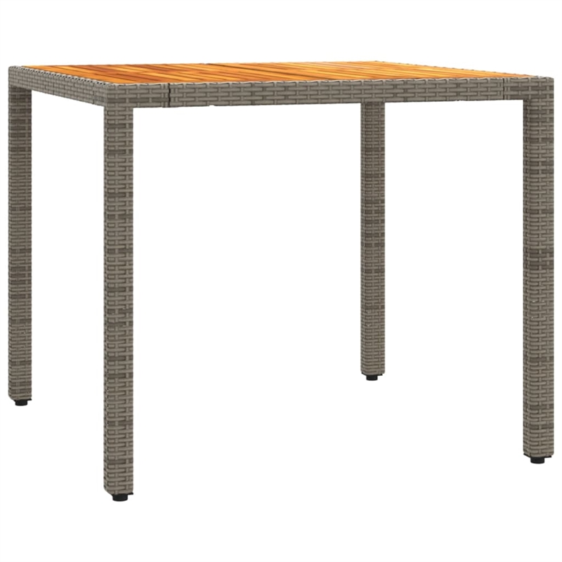 Bowery Hill Contemporary 5 Piece Poly Rattan Garden Dining Set in Gray