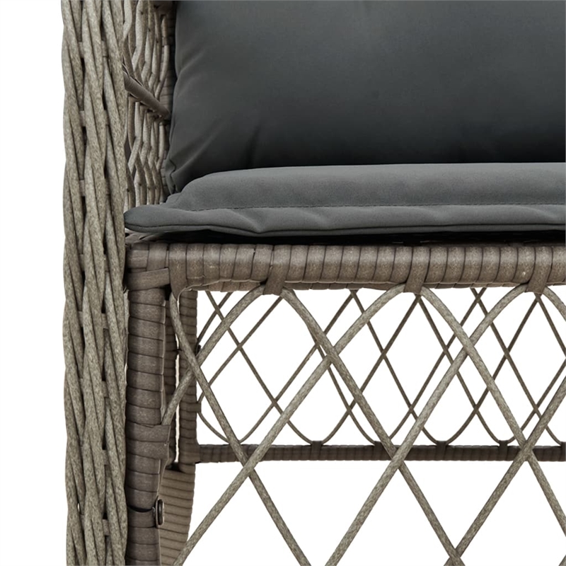 Bowery Hill Contemporary 9 Piece Rattan Garden Dining Set in Gray