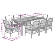 Bowery Hill Contemporary 9 Piece Rattan Garden Dining Set in Gray