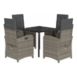 Bowery Hill Contemporary 5 Piece Poly Rattan Garden Dining Set in Gray