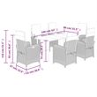 Bowery Hill Contemporary 7 Piece Rattan Garden Dining Set in Black