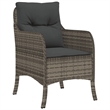 Bowery Hill Contemporary 9 Piece Poly Rattan Garden Dining Set in Gray