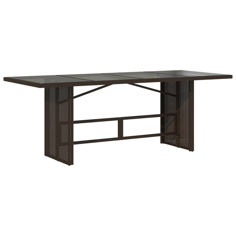 Bowery Hill Contemporary Rattan Garden Dining Set in Brown/Cream white