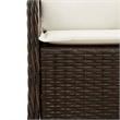 Bowery Hill Contemporary Rattan Garden Dining Set in Brown/Cream white