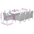 Bowery Hill Contemporary Rattan Garden Dining Set in Brown/Cream white