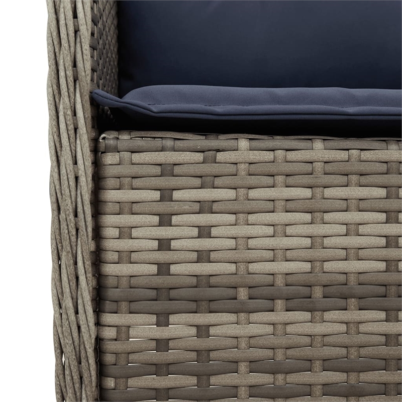 Bowery Hill 7 Piece Poly Rattan Garden Dining Set in Gray/Brown