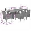 Bowery Hill 7 Piece Poly Rattan Garden Dining Set in Gray/Brown