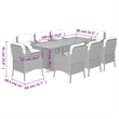 Bowery Hill 9 Piece Poly Rattan Garden Dining Set in Gray/Brown