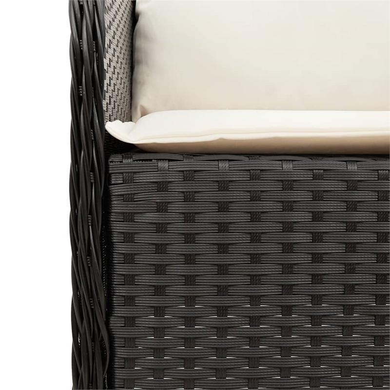Bowery Hill Contemporary 5 Piece Poly Rattan Garden Dining Set in Black
