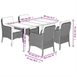 Bowery Hill 5 Piece Poly Rattan Garden Dining Set in Black/Cream White