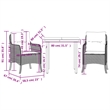 Bowery Hill Poly Rattan Garden Dining Set in Black/Cream White