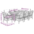 Bowery Hill Contemporary 9 Piece Poly Rattan Garden Dining Set in Gray
