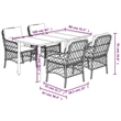 Bowery Hill Contemporary 5 Piece Poly Rattan Garden Dining Set in Black