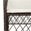 Bowery Hill Contemporary 5 Piece Poly Rattan Garden Dining Set in Brown