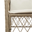 Bowery Hill Contemporary 5 Piece Poly Rattan Garden Dining Set in Beige