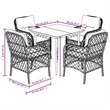 Bowery Hill Contemporary 5 Piece Poly Rattan Garden Dining Set in Beige